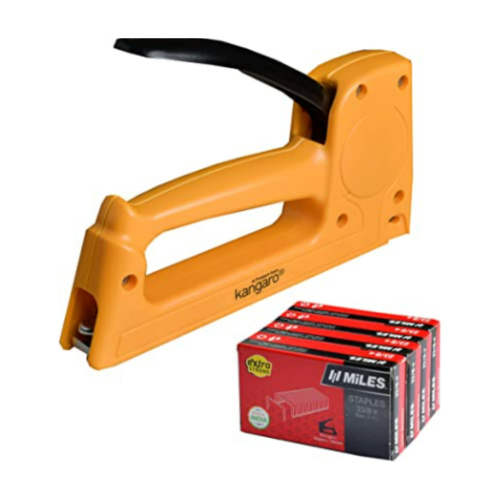 Kangaro TP-10 Staple Gun Tacker with 23/8 Pins | Heavy Duty Metal | Professional Stapling Tool