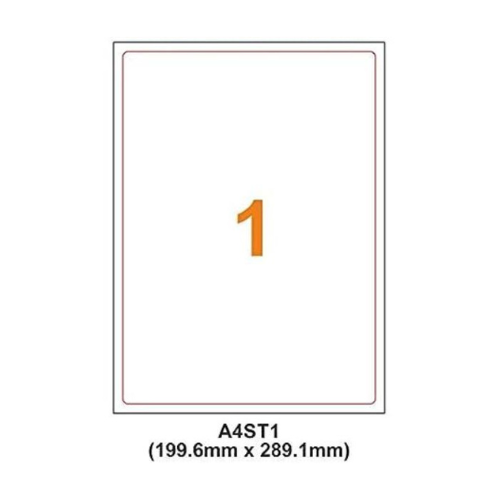 Oddy A4 Paper Label Sticker – 1 Label per Sheet | Pack of 100 Sheets