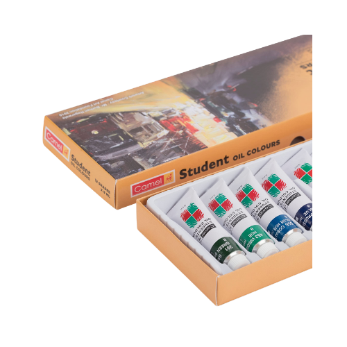 Camel Student Oil Color Box | 20ml Tubes | 12 Shades | Rich Pigment | Smooth Blending