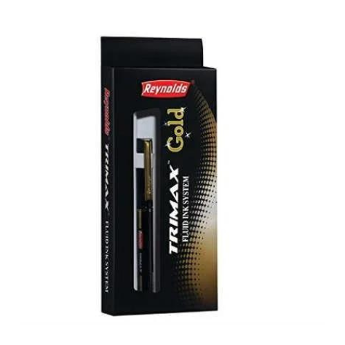 Reynolds Trimax Gold Roller Pen | Pack of 5 | Premium Smooth Writing | Elegant Design